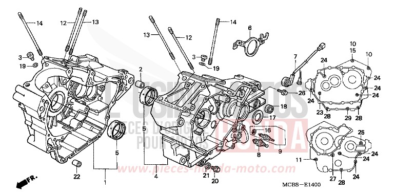 CRANKCASE for Transalp 650 MUTE BLACK METALLIC (NH359) from 2004
